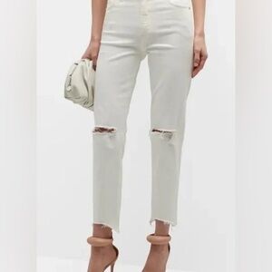 Ramy Brook Jeans Langley High-Rise Cropped Jeans White Sz 26